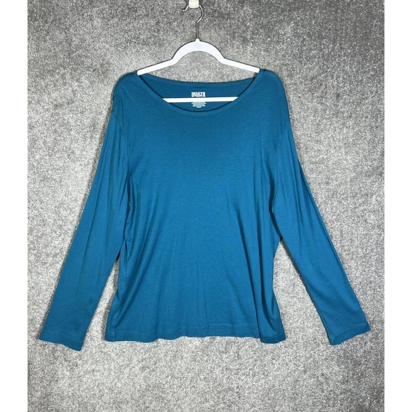 Duluth Trading Longtail Tee T-Shirt Womens XL Teal Cotton Long Sleeve Crewneck - Picture 1 of 6